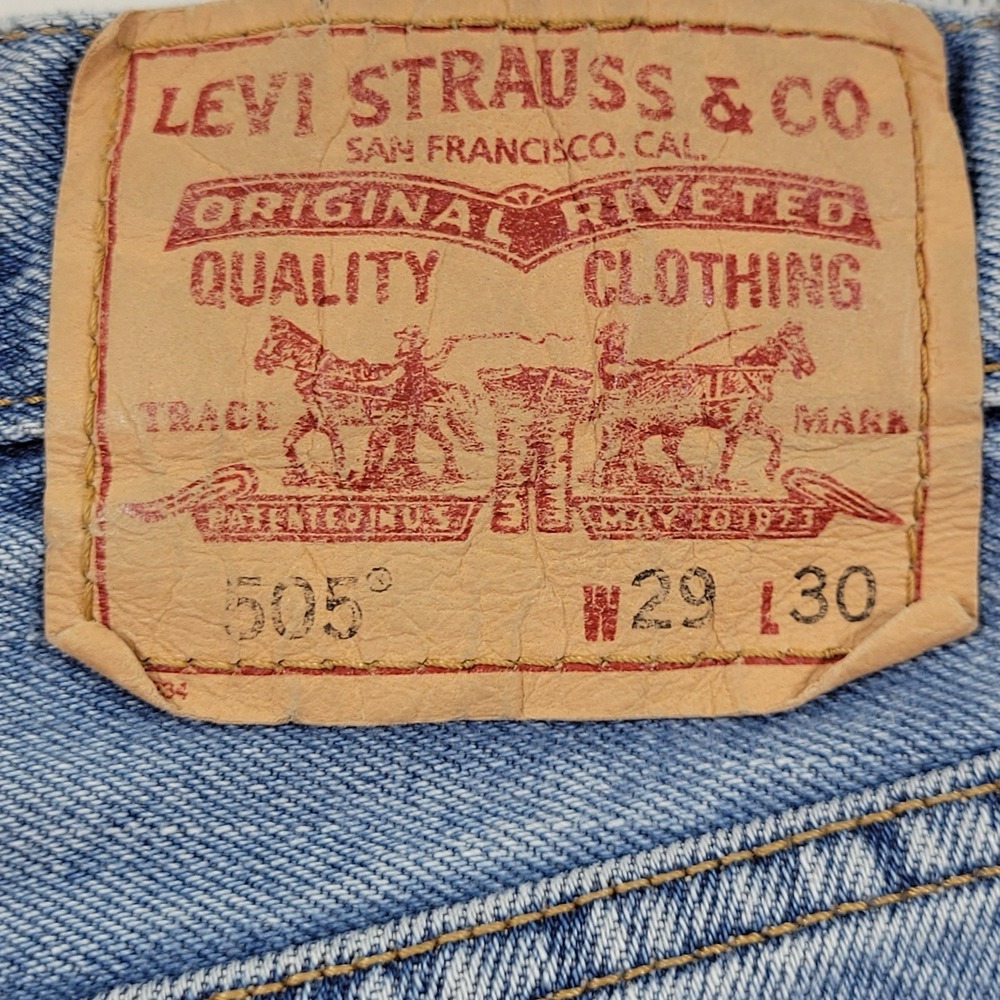 Levi's Men's Jeans 505 Regular Fit Size 29x30 Blue - Picture 7 of 10